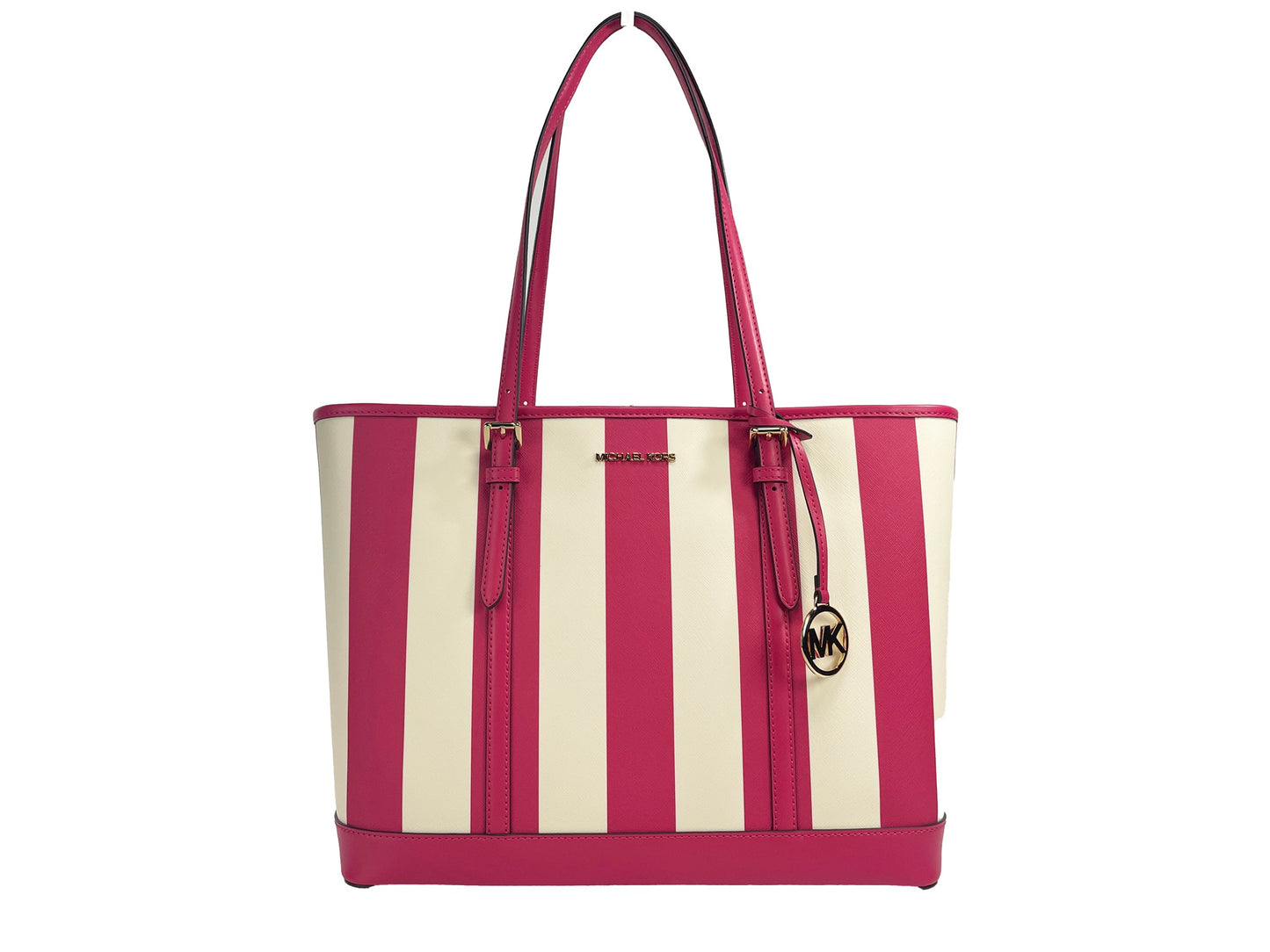 Michael Kors Jet Set Travel Large TZ Shoulder PVC Tote Bag Purse Pink - Ora And Co.