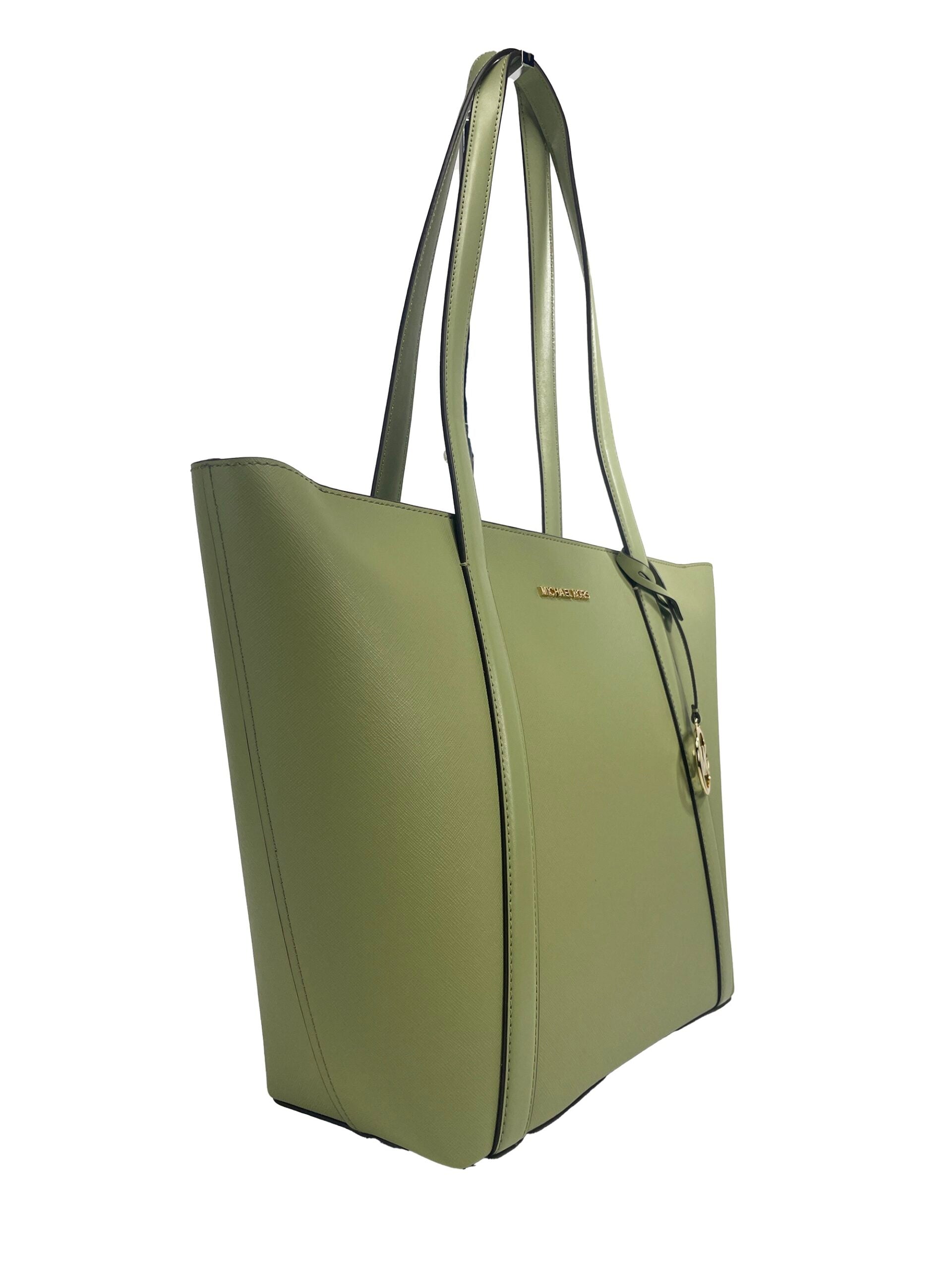 Michael Kors Large Pratt Shoulder Zip Tote Bag Light Sage - Ora And Co.