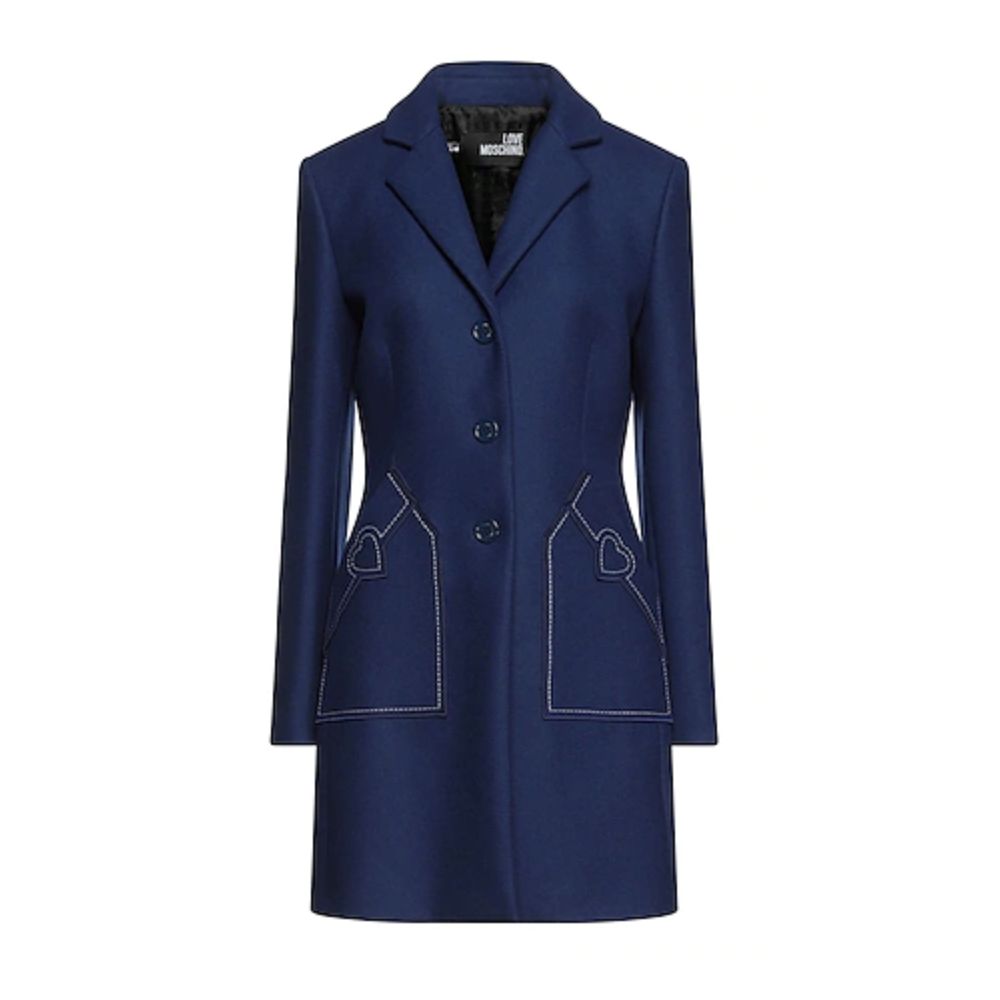 Love Moschino Elegant Embroidered Heart Wool Coat - Ora And Co.