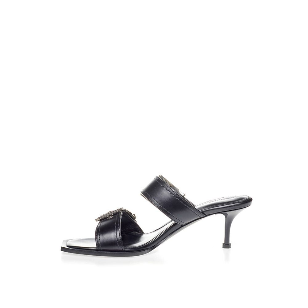 Alexander McQueen Elevate Your Steps in Timeless Black Leather Sandals - Ora And Co.