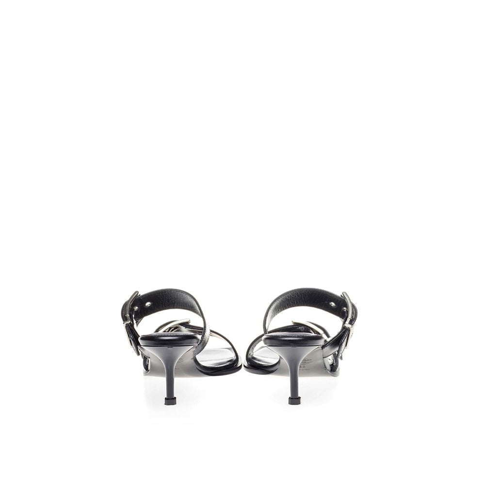 Alexander McQueen Elevate Your Steps in Timeless Black Leather Sandals - Ora And Co.