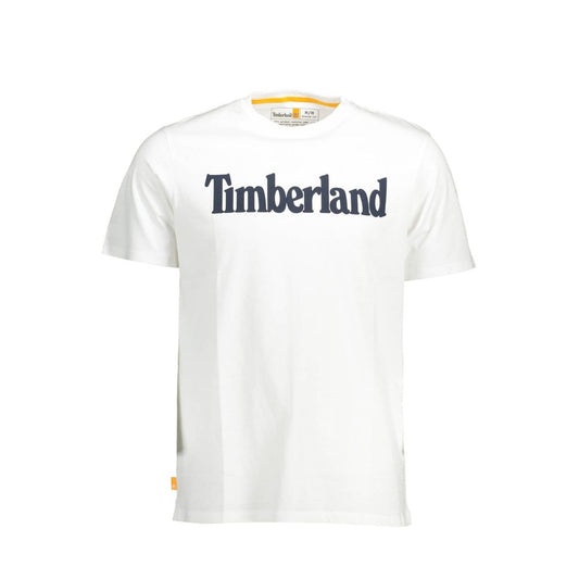 Timberland White Cotton Men T-Shirt - Ora And Co.