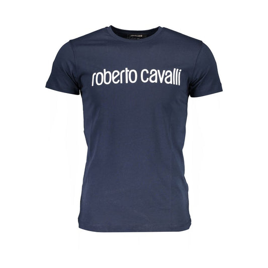 Roberto Cavalli Blue Cotton Men T-Shirt - Ora And Co.