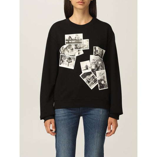 Love Moschino Chic Black Sweatshirt with Designer Emblem - Ora And Co.