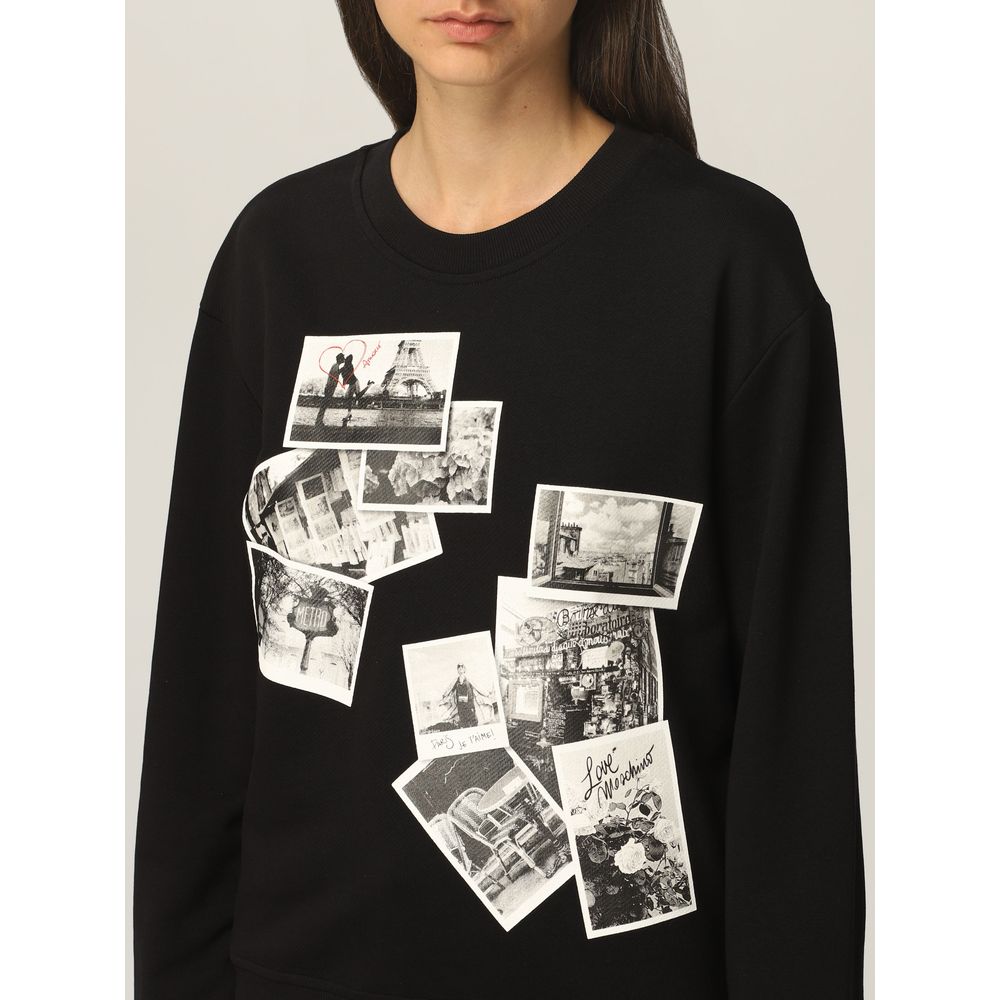 Love Moschino Chic Black Sweatshirt with Designer Emblem - Ora And Co.