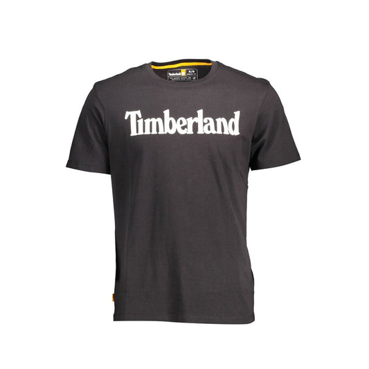 Timberland Black Cotton Men T-Shirt - Ora And Co.