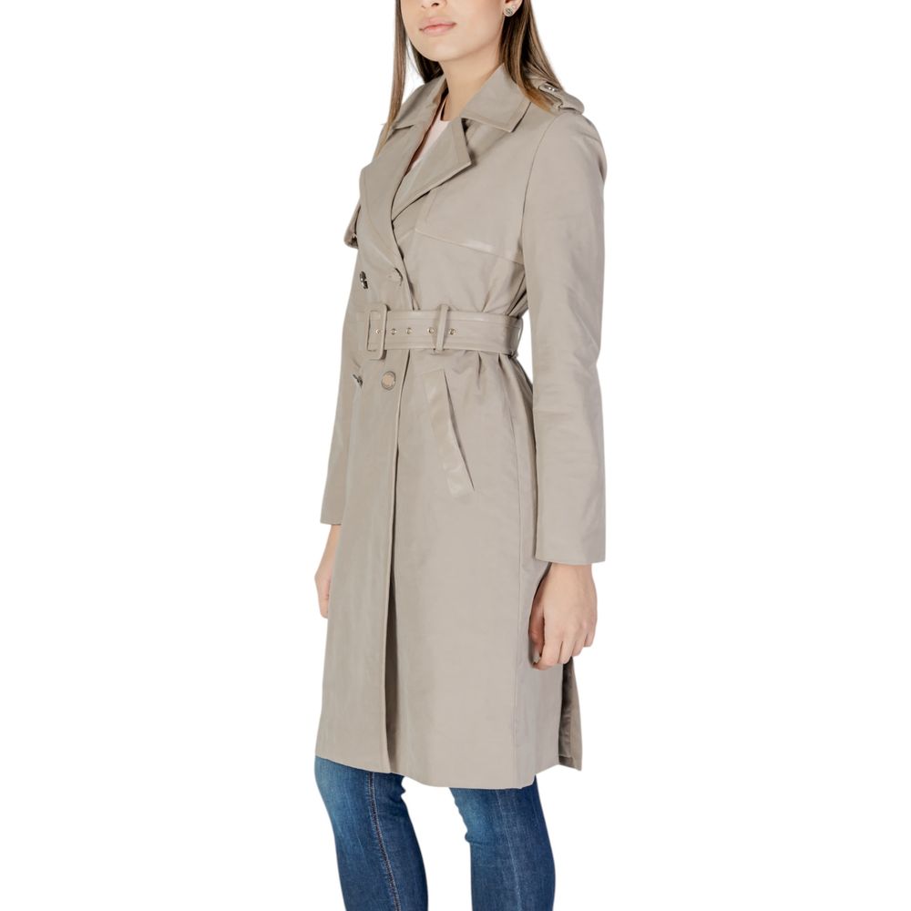 Guess Beige Polyester Jackets & Coat