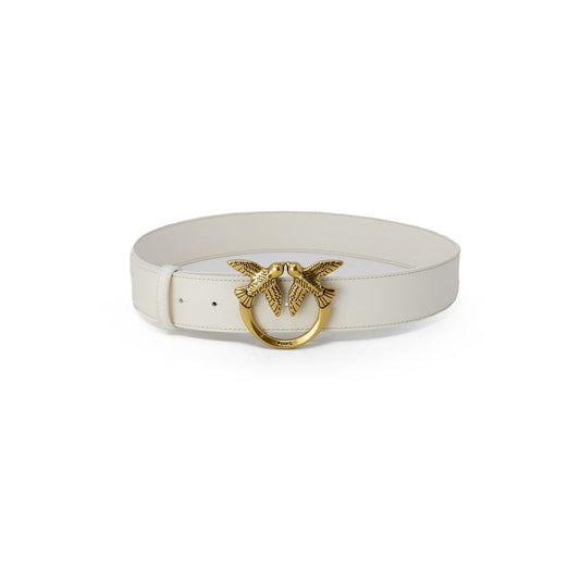 PINKO Cream Leather Belt