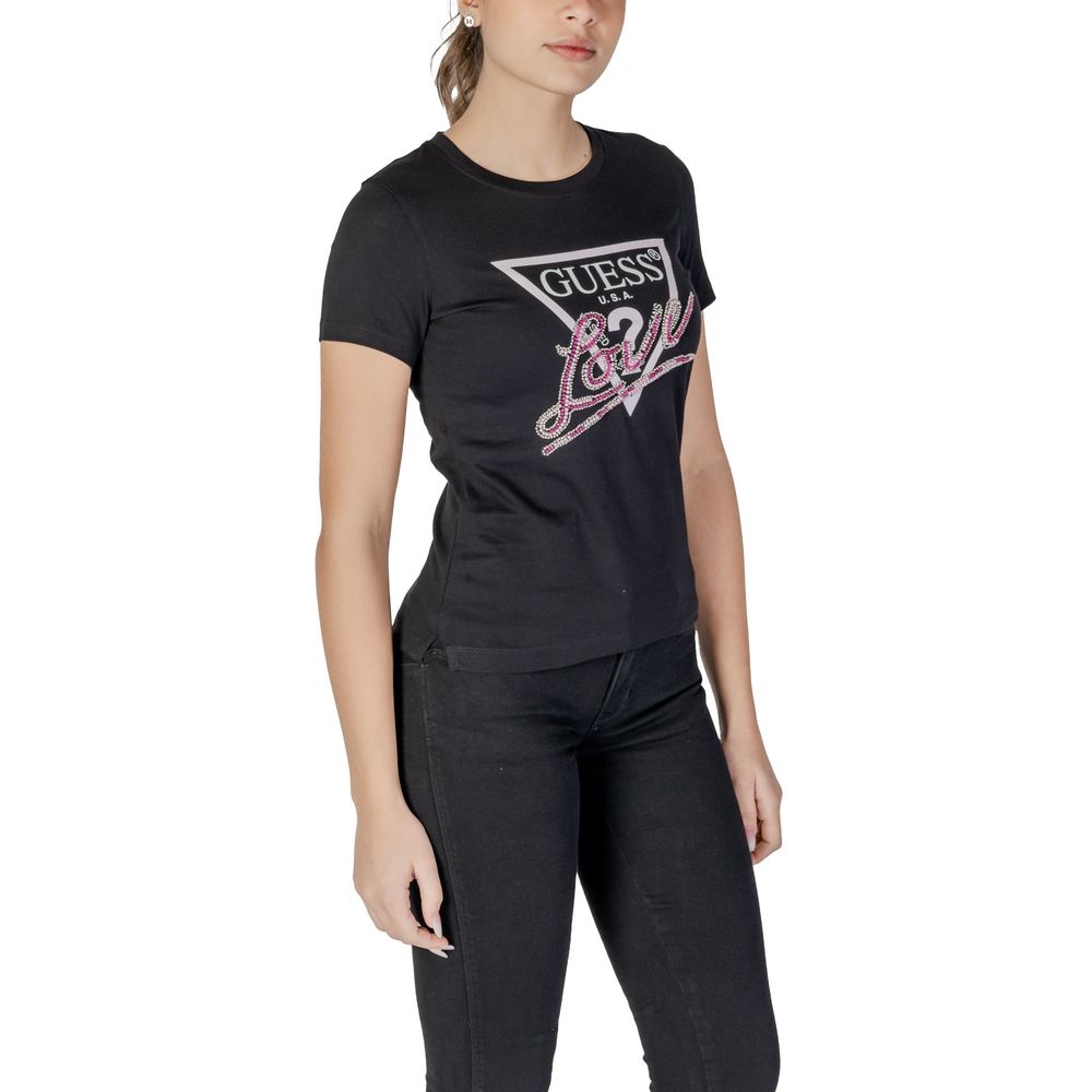 Guess Black Cotton Tops & T-Shirt