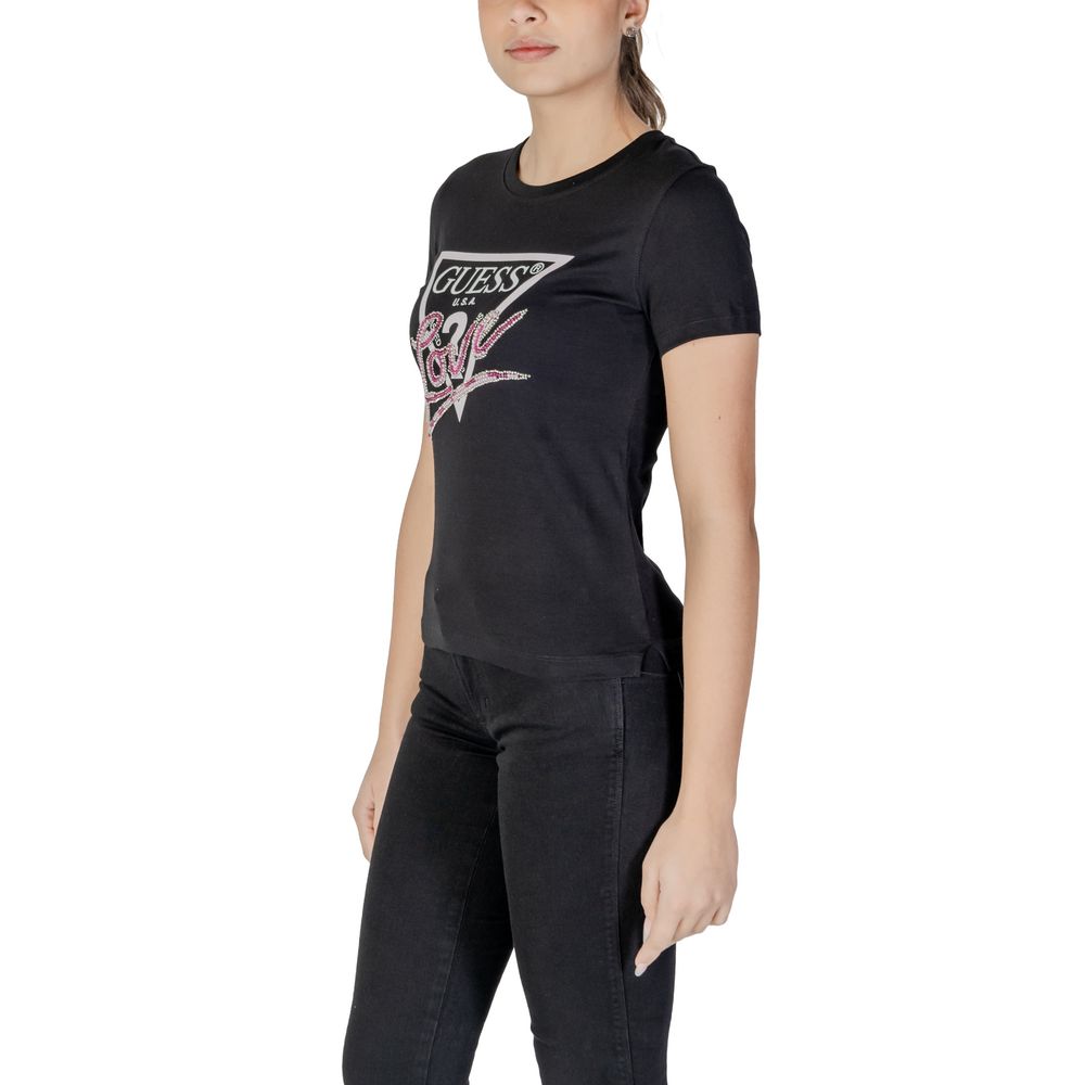 Guess Black Cotton Tops & T-Shirt