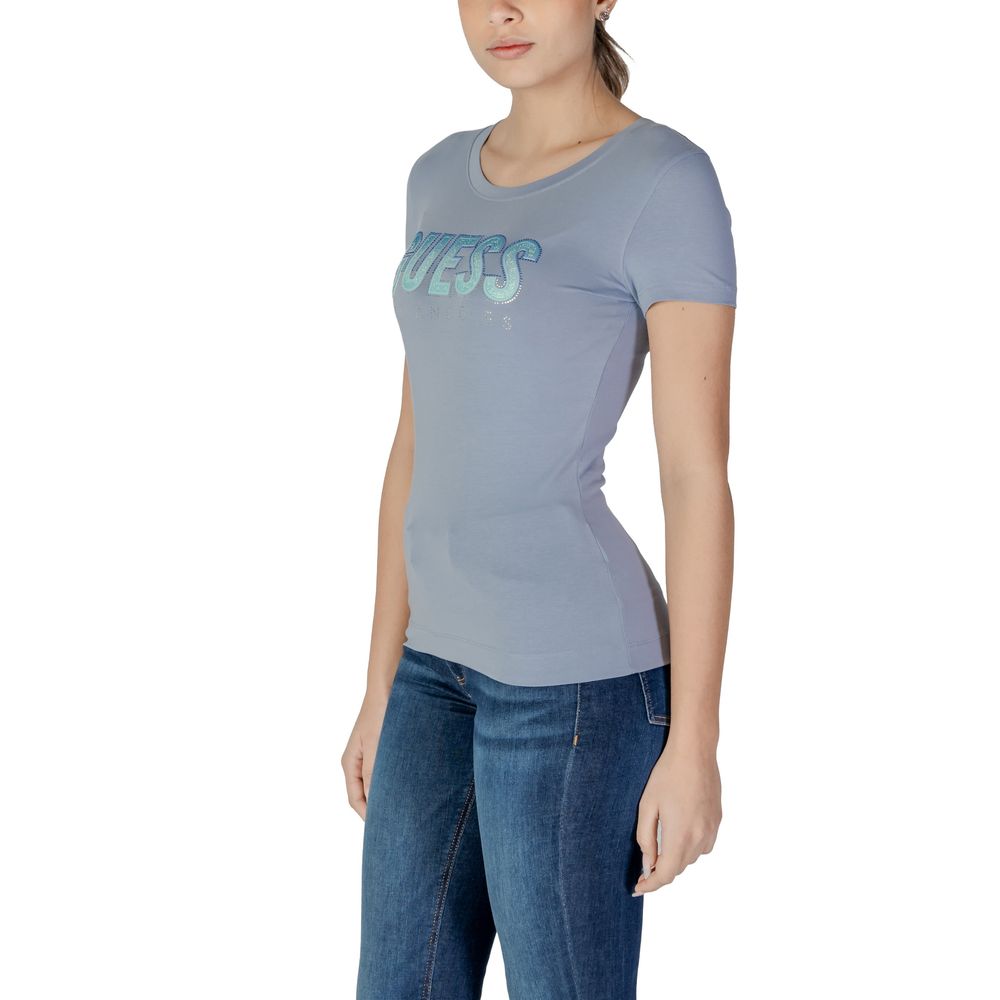 Guess Blue Cotton Tops & T-Shirt