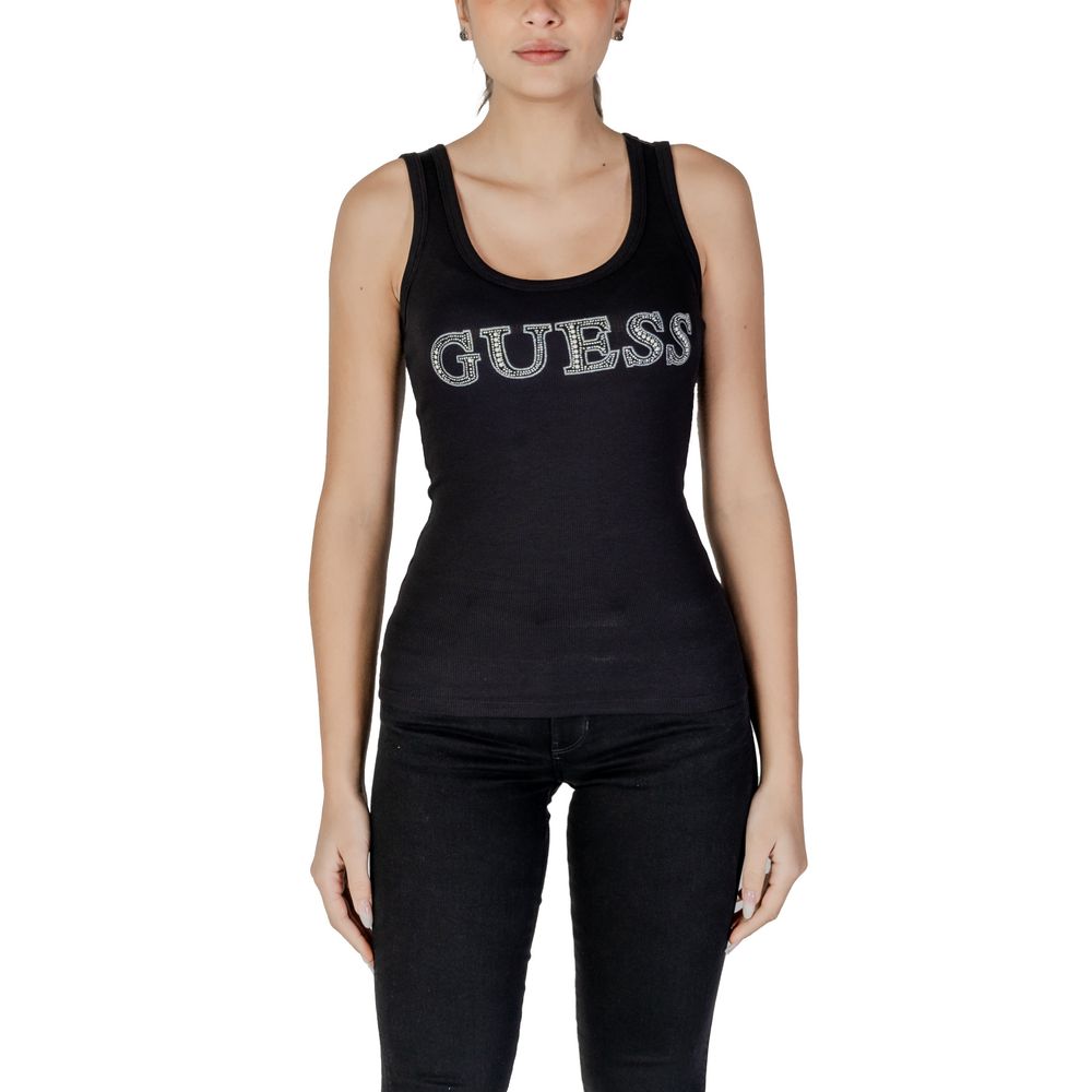 Guess Black Cotton Tops & T-Shirt