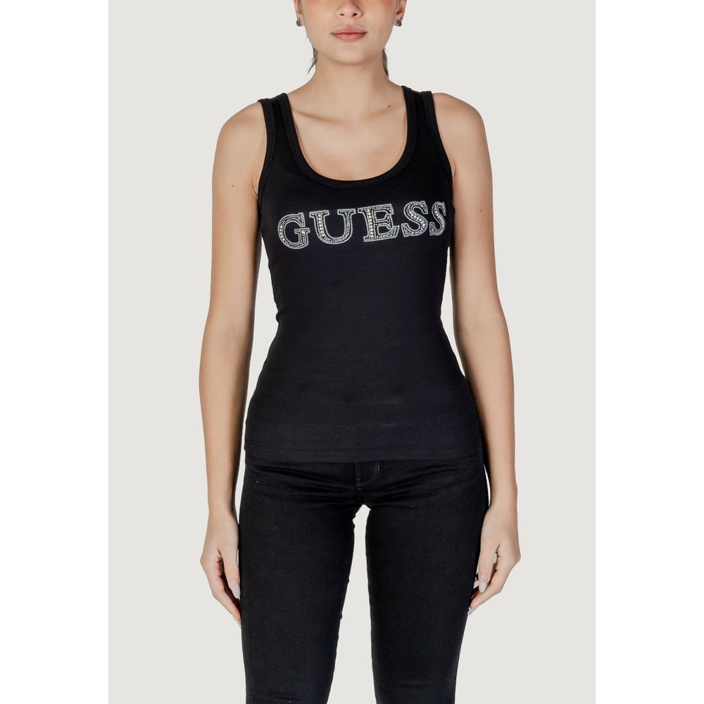 Guess Black Cotton Tops & T-Shirt