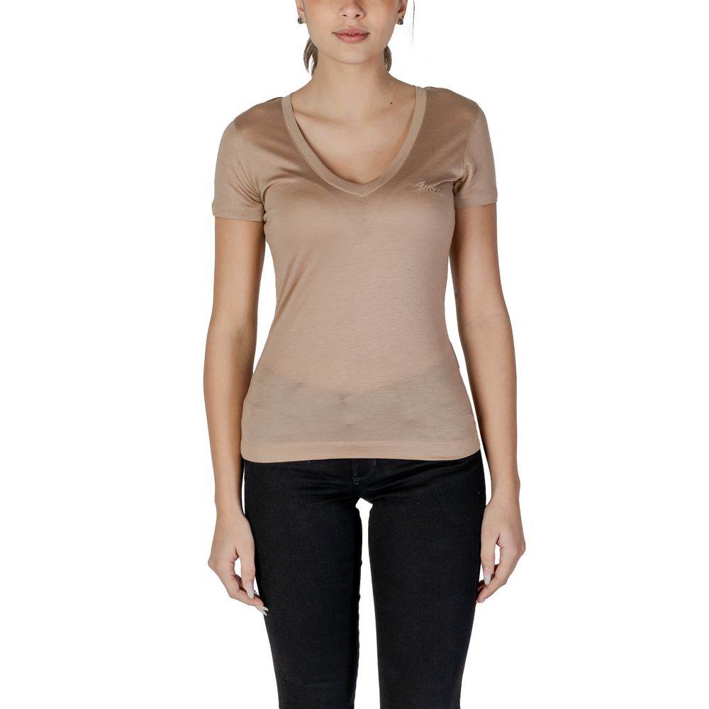 Guess Beige Lyocell Tops & T-Shirt