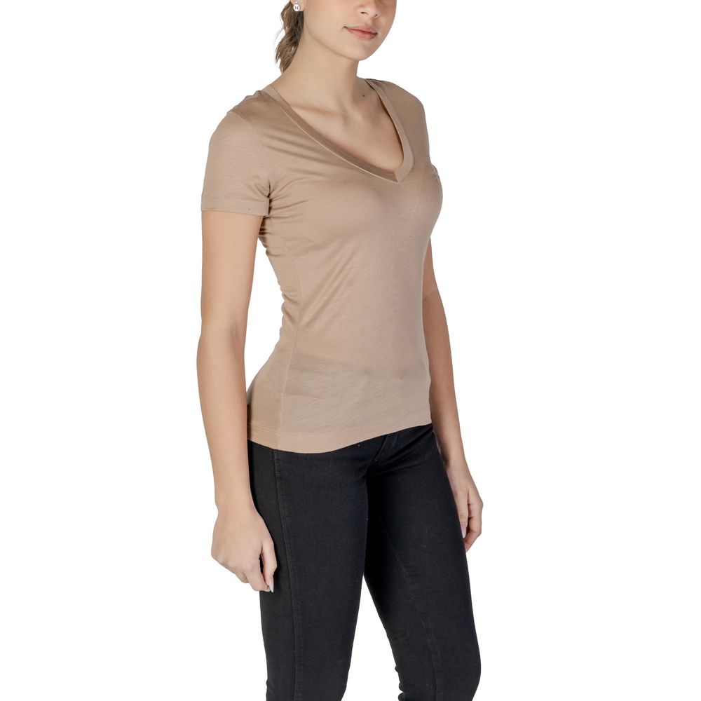 Guess Beige Lyocell Tops & T-Shirt